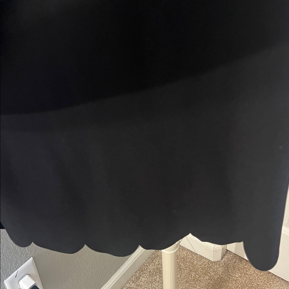 Jenny Boston Black Mini T Shirt Dress Scallop Hems Size Large - Picture 4 of 12